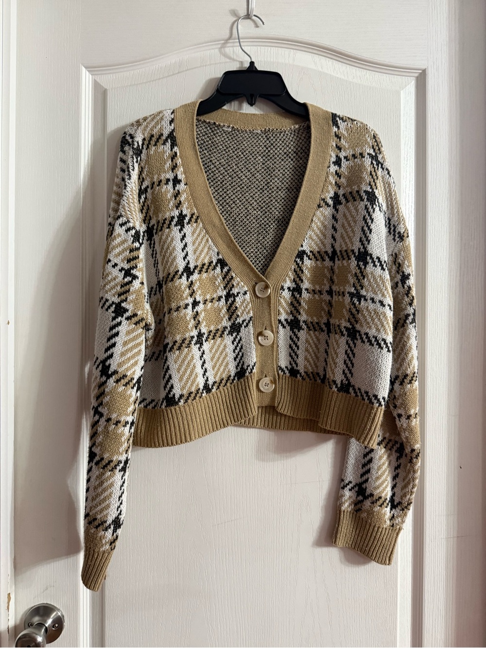 Unbranded Women’s Plaid Crop Cardigan Sz XL. SP-16